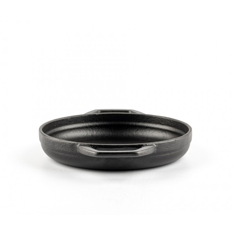 Frigideira de ferro fundido com duas alças esmaltada Hosse, Black Onyx, Ф16cm | Frigideira de ferro fundido plana | Frigideira de ferro fundido |