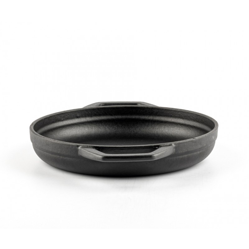 Frigideira de ferro fundido com duas alças esmaltada Hosse, Black Onyx, Ф19cm | Frigideira de ferro fundido plana | Frigideira de ferro fundido |