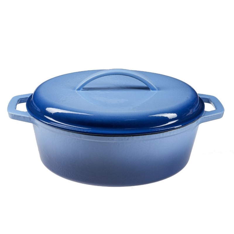Panela em ferro fundido esmaltado, Azul, oval, 33x27см - Produtos para comparar