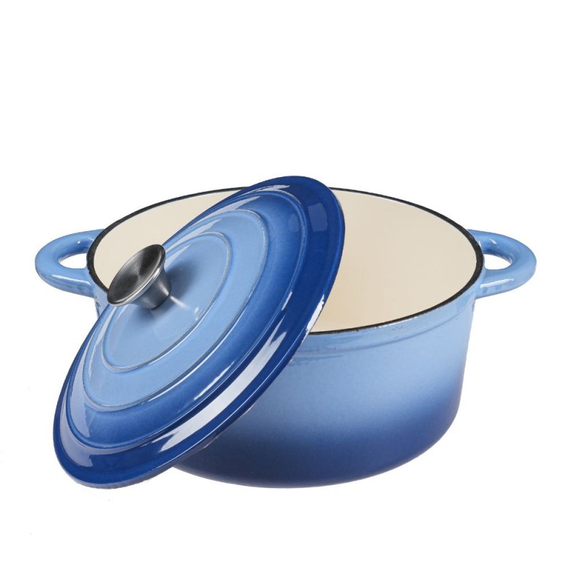 Panela em ferro fundido esmaltado, Azul, Ф22 - Produtos para comparar