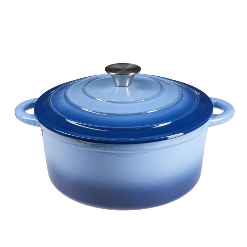Panela em ferro fundido esmaltado, Azul, Ф22 - Produtos para comparar