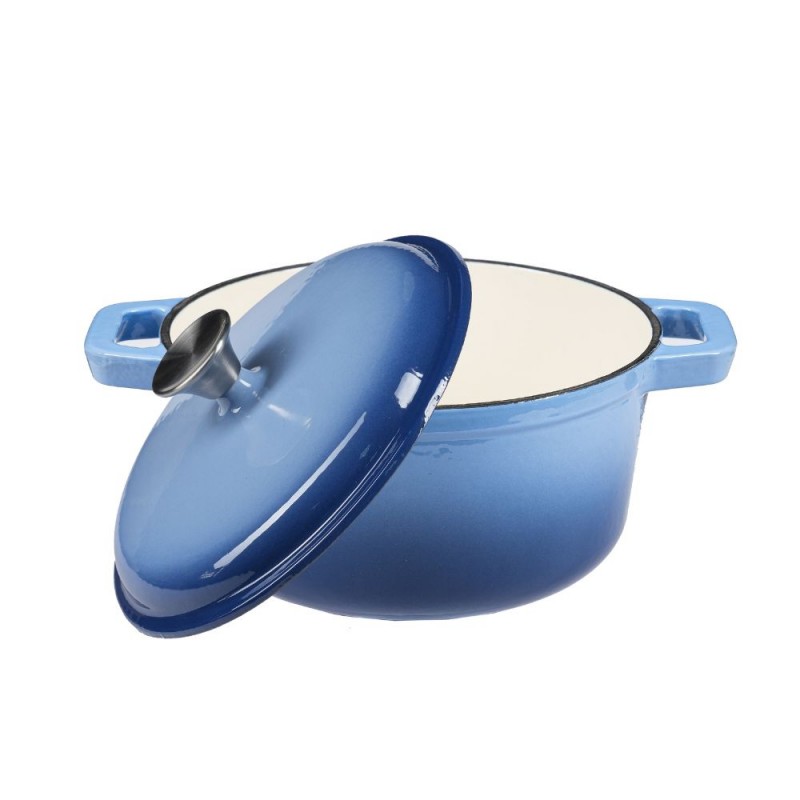 Panela em ferro fundido esmaltado, Azul, Ф24 - Produtos para comparar