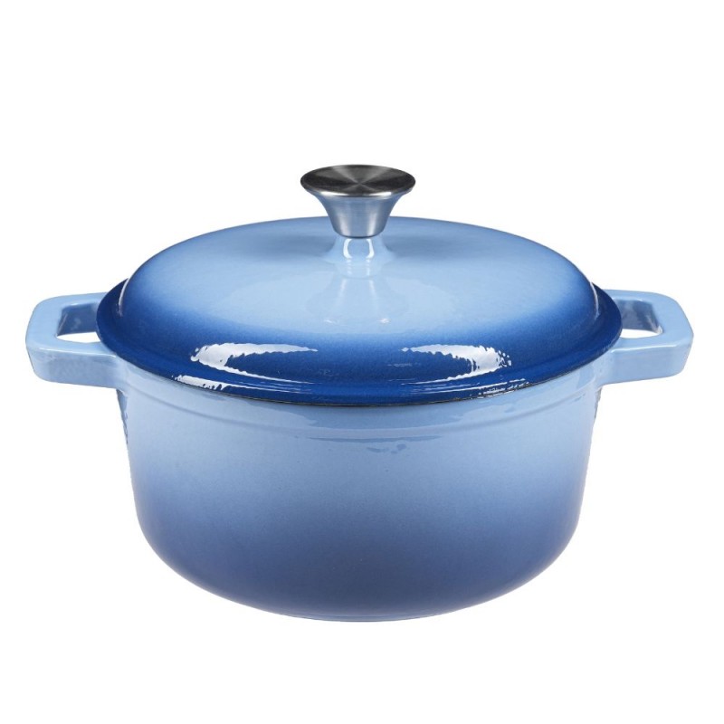 Panela em ferro fundido esmaltado, Azul, Ф24 - Produtos para comparar