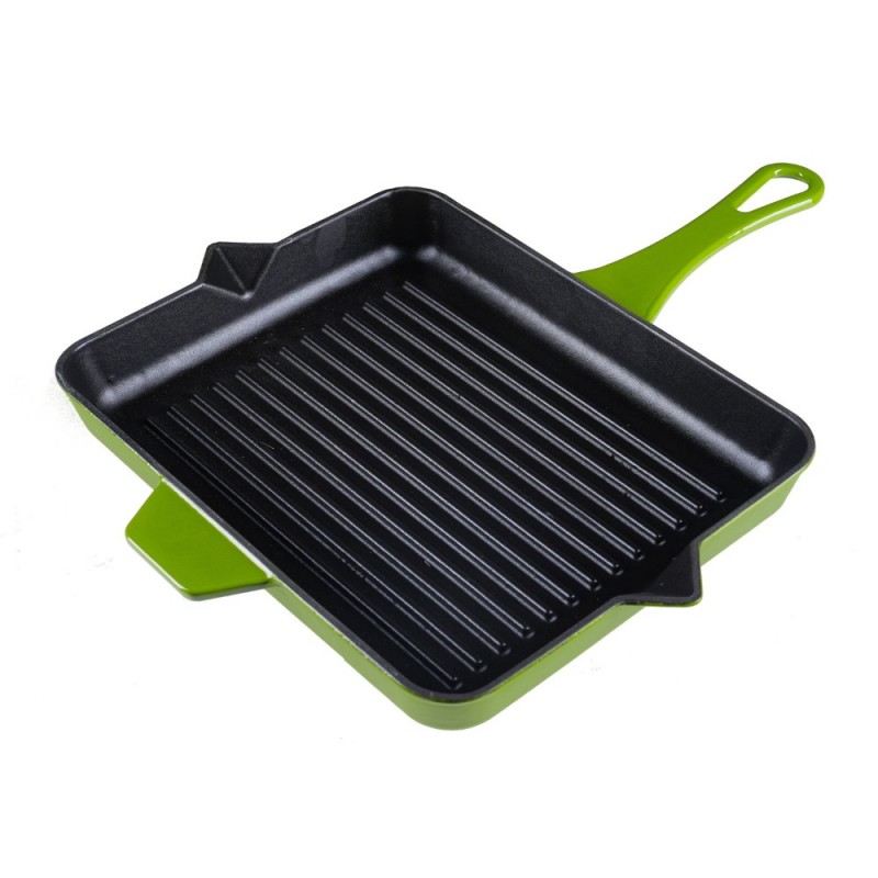Frigideira de grelha em ferro fundido esmaltada Hosse, Bamboo, 26x32cm - Produtos para comparar
