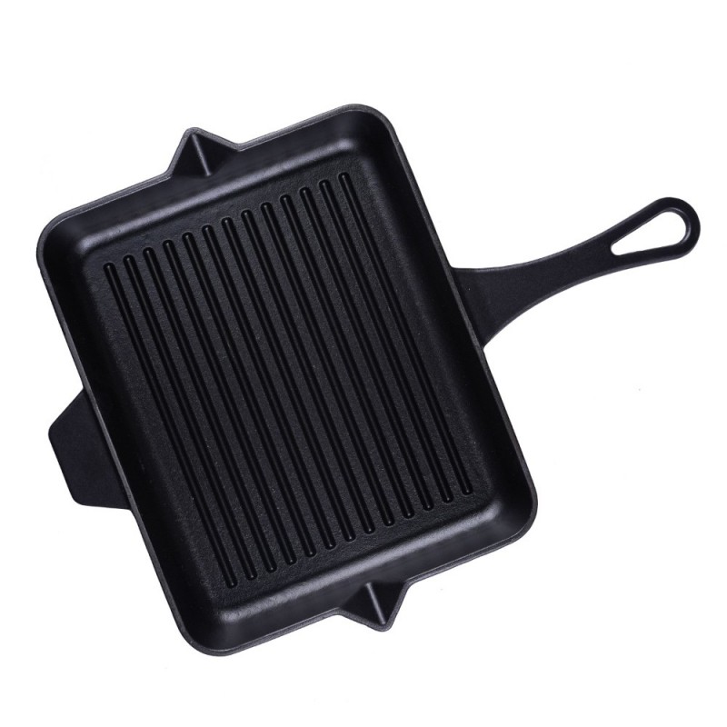 Frigideira de grelha em ferro fundido esmaltada Hosse, Black Onyx, 26x32cm - Produtos para comparar