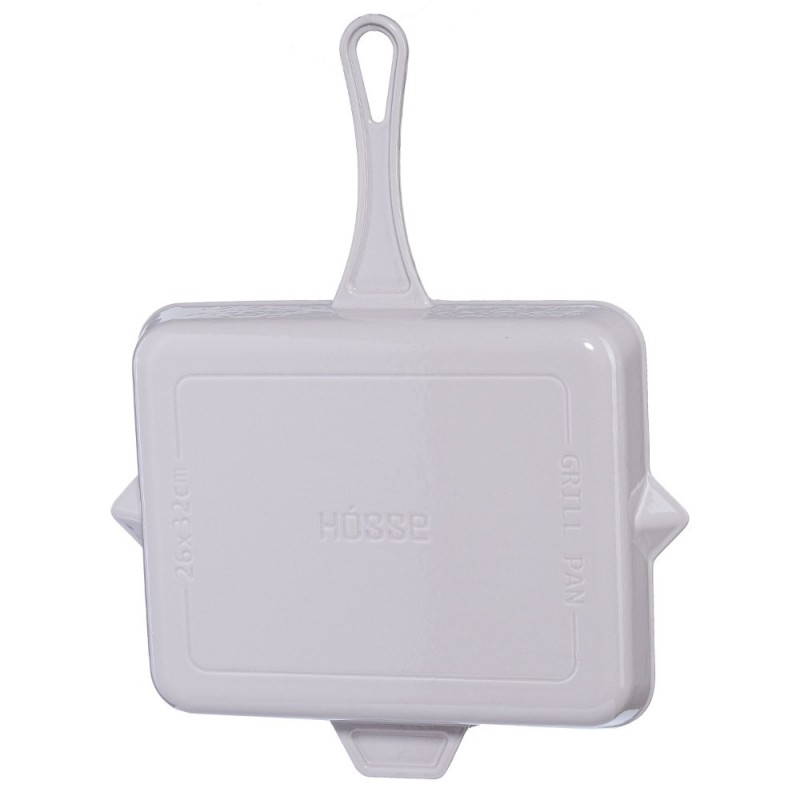 Frigideira de grelha em ferro fundido esmaltada Hosse, Ivory, 26x32cm | Frigideira de grelha em ferro fundido | Frigideira de ferro fundido |