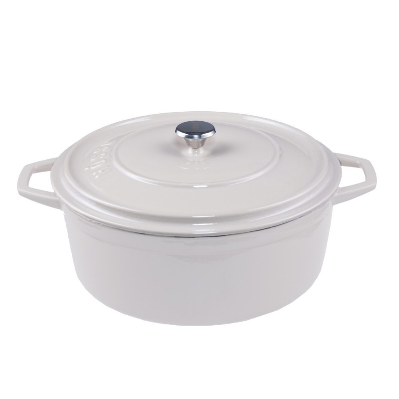 Panela funda de ferro fundido Hosse, Ivory, Ф28 - Panela de ferro fundido